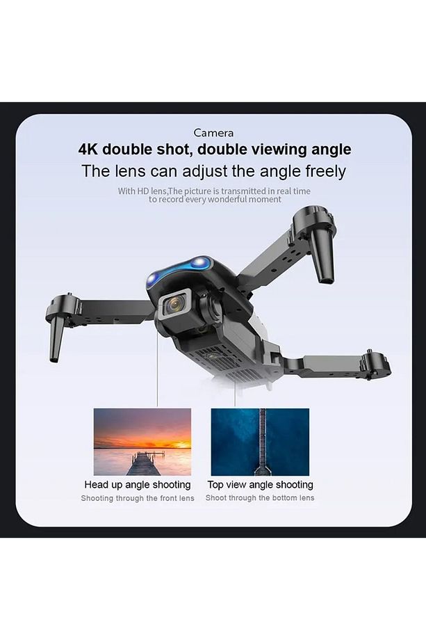 2024 E99 Pro RC Drone 4K HD Kamera Katlanabilir WIFI FPV Yüksek  Siyah kumandalı geniş açı - 4