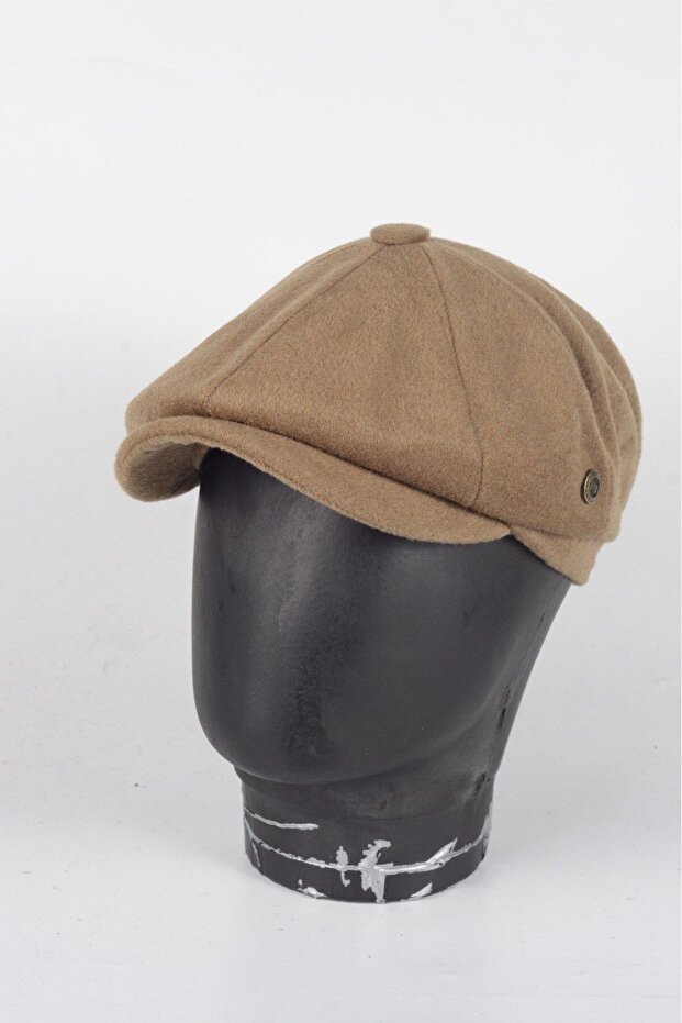Winter 8-Piece Cashmere Solid Color Peaky Blinders Model Men's Cap Hat