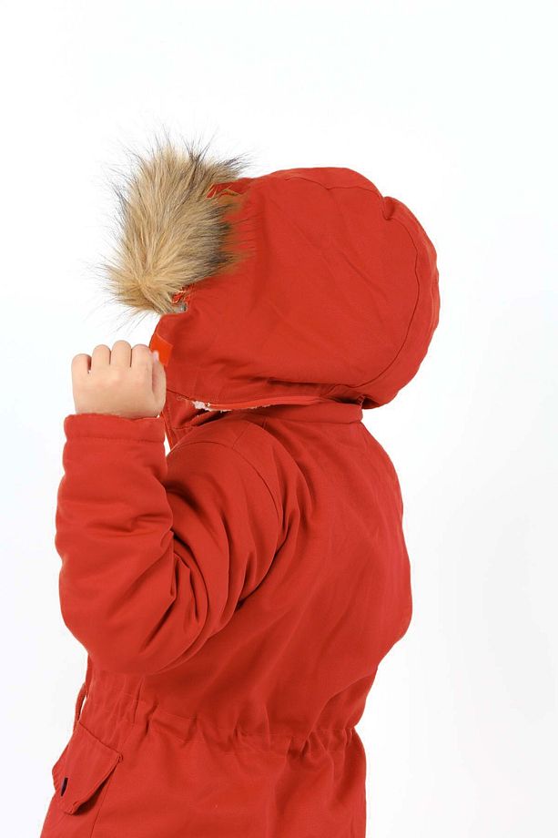 Çocuk Unisex Kışlık Su İtici Uzun Kürk Kaplama Mont Kaban 6-15 YAŞ - 7