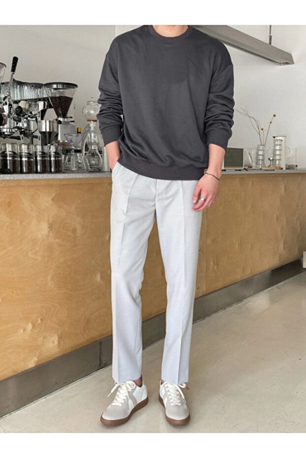 سويت شيرت مدمج برقبة دائرية - 3 خيوط مرتفعة - 3