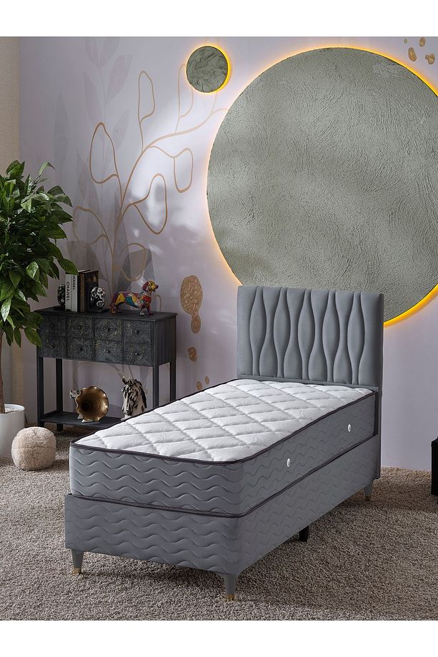Almula Tek Kişilik 3Lü Set Yatak+Baza+Başlık - 1