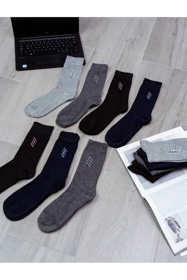 Erkek Çorap Desenli 8 Çift yetişkin model - 1