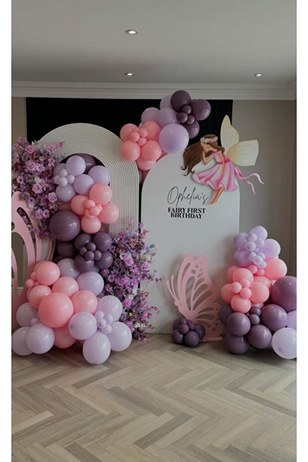 Retro Pink Lilac Purple Balloon Chain Set of 100