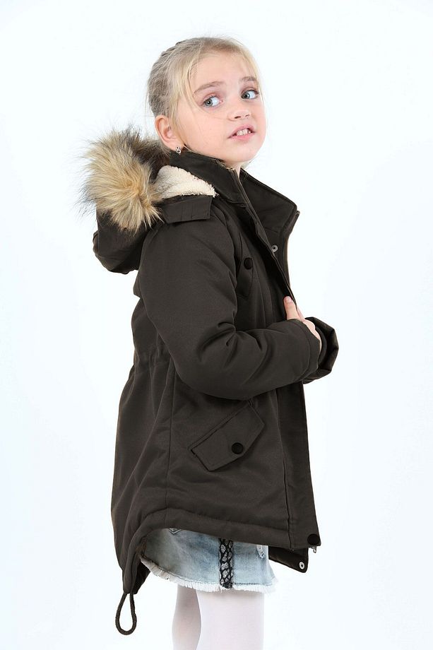 Çocuk Unisex Kışlık Su İtici Uzun Kürk Kaplama Mont Kaban 6-15 YAŞ - 4