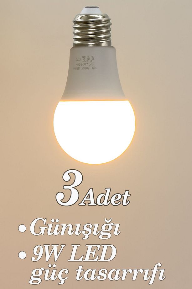 Gün Işığı 3 Adet Led Ampul 9w - 1