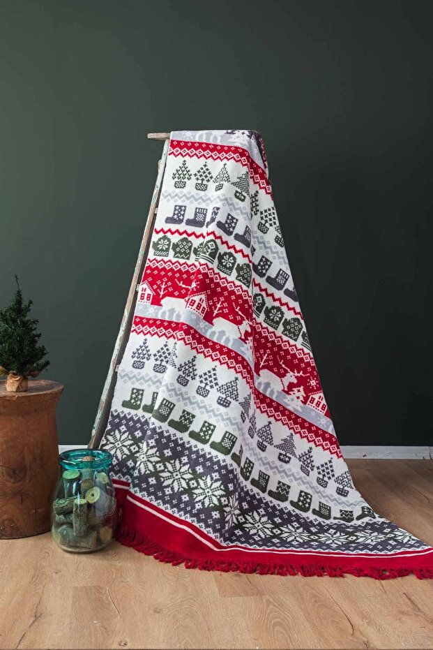 بطانية قطنية منقوشة مقاس 150×200 سم لشخص واحد - 1