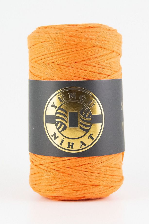 Pamuk Makrome Ipi (209) TURUNCU 200gr 200mt Cotton Zincir Makrome Çanta Ipi Supla Ipi Koton Ip - 1