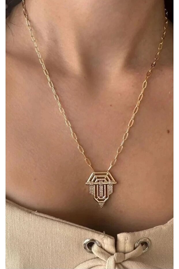 Gold Color Chain Zircon Stone Serenay Necklace