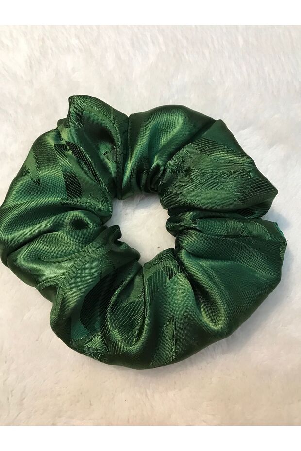 Green Patterned Satin Bagel Buckle