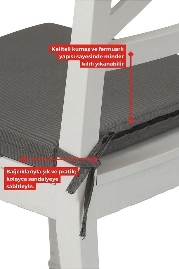 sandalye minder 5cm kalınlık 4adet lüx[KESINIKLE ÇÖKMEZ SÜNGER]fermuarlı kumaş ayrı yıkanabilir40CM - 5