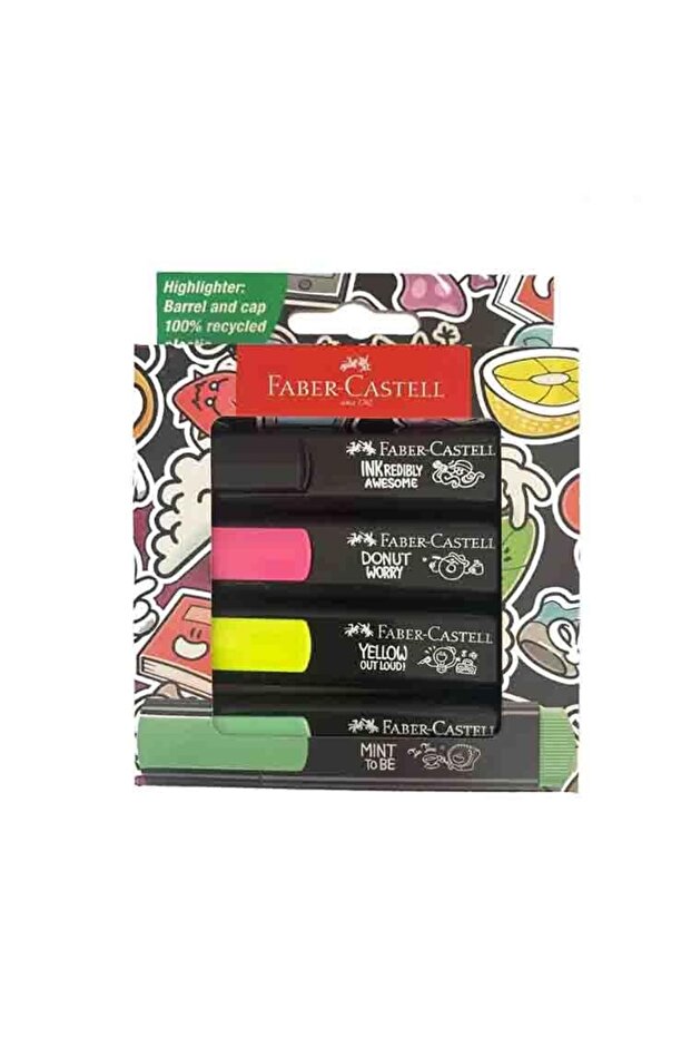 Faber-Castell Graffiti Textliner - 46 4 قلم تمييز، 4 ألوان