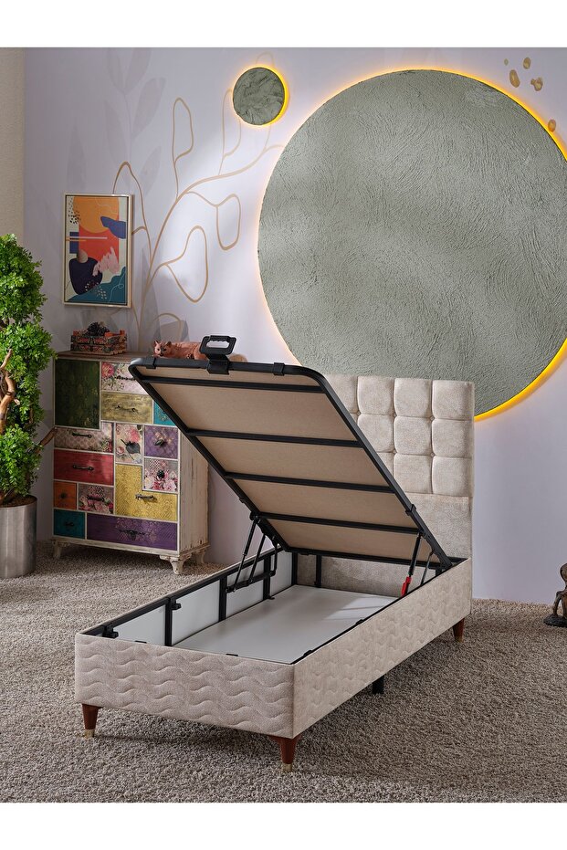 Bengü Tek Kişilik 3Lü Set Yatak+Baza+Başlık - 4