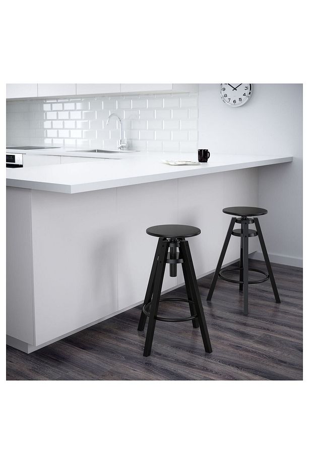 Bar Taburesi, Siyah, Yüksekliği Ayarlanabilir, Oturma yeri: 30 cm  Yüksekliği: 63-74 cm - 7