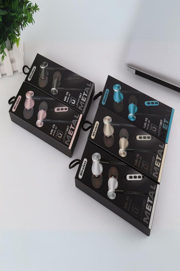 MS-T5 Hafıza Kartı Takılabilir Metal Bluetooth Kulak Içi Kulaklık Efsane Ses - 4