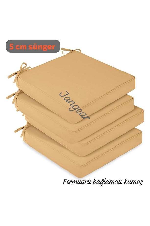 sandalye minder 5cm kalınlık 4adet lüx[KESINIKLE ÇÖKMEZ SÜNGER]fermuarlı kumaş ayrı yıkanabilir40CM - 1