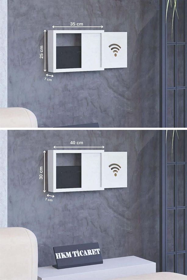 30x40x10 Cm Veya 25x35x7 Cm Duvar Asılabilir Sigorta Ve Modem-wifi Saklama Kutusu! Saklama Kutusu - 1