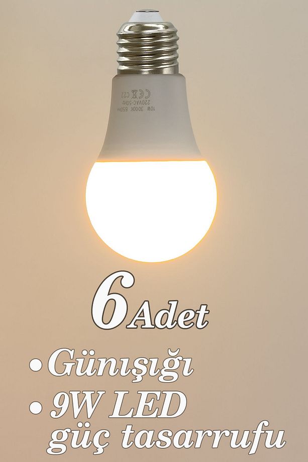 Gün Işığı 6 Adet Led Ampul 9w - 1