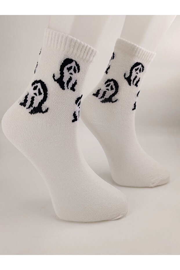 Unisex Comics Fashion Scream White College Socks