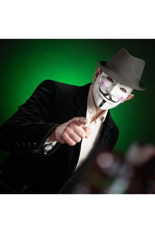 V For Vandetta, Wanted Vendetta Maske Yılbaşı Halloween Cadılar Günü Anonymous Maskesi 19x17cm - 3