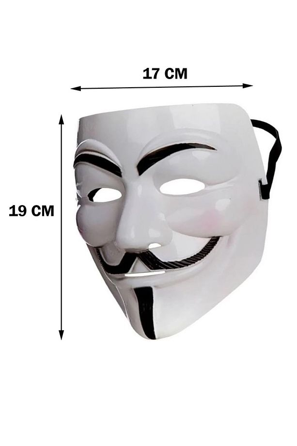 V For Vandetta, Wanted Vendetta Maske Yılbaşı Halloween Cadılar Günü Anonymous Maskesi 19x17cm - 2