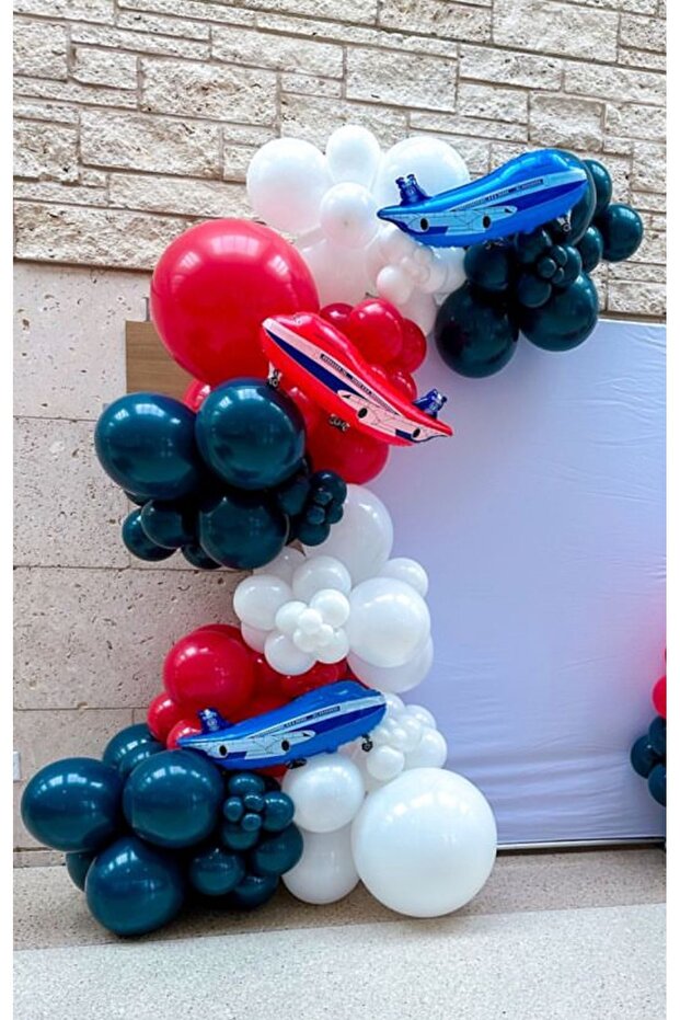 Midnight Blue White Red Balloon Chain Set of 103