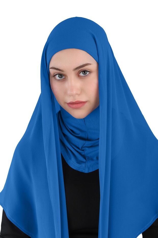 وشاح شيفون بيضاوي الشكل مع حجاب داخلي - ST 111 ( 2911114 )