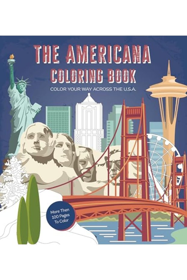 The Americana Coloring Book Color Your Way Across The Usa