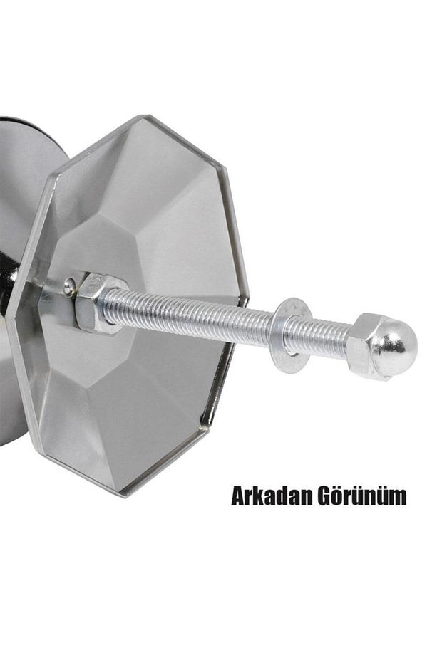 Kristal Kapı Tokmağı Topuzu Kapı Babası Kolu Saten Metal Tokmak - Kapı Kulpu - 3
