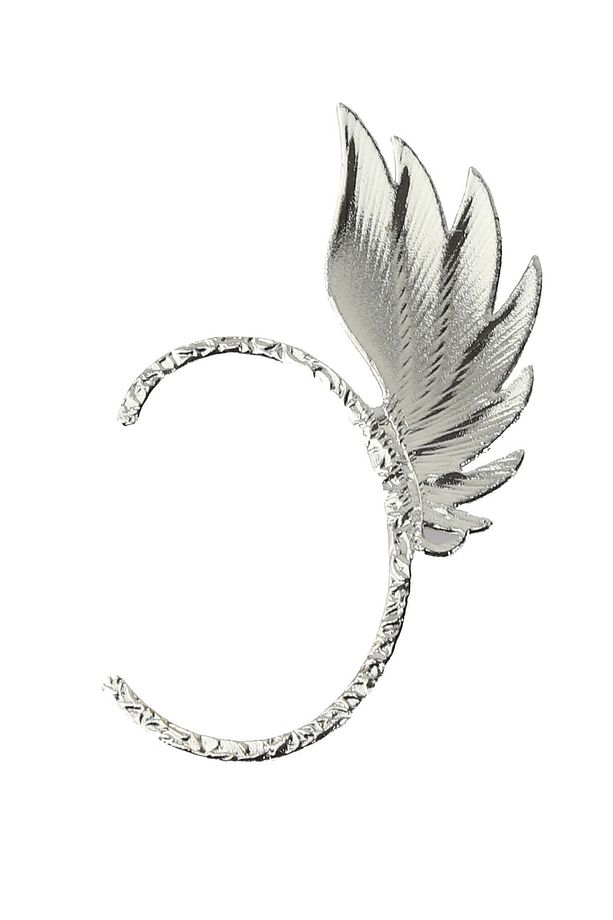Kadın Gümüş Renk Lak Kaplama Sol Kulak Geçirmeli Model Yaprak Formlu Ear Cuff Küpe - 5