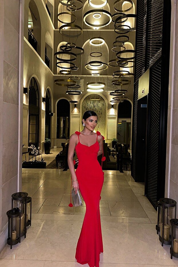 Red Dominic Rose Dress ATE-0917