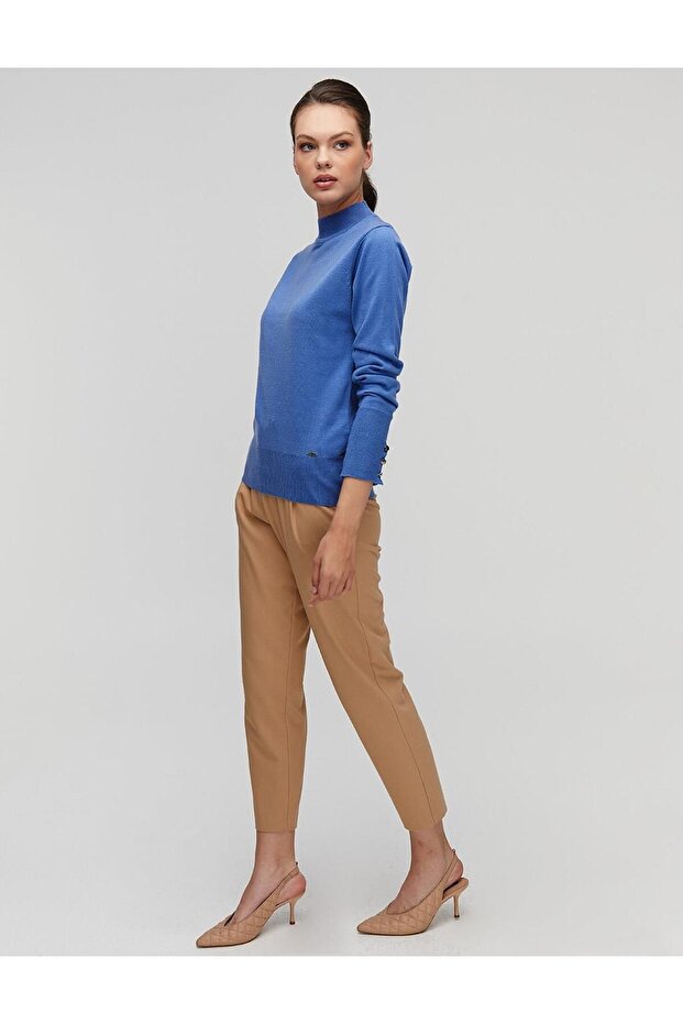 Basic Triko Bluz Açık Mavi - 4