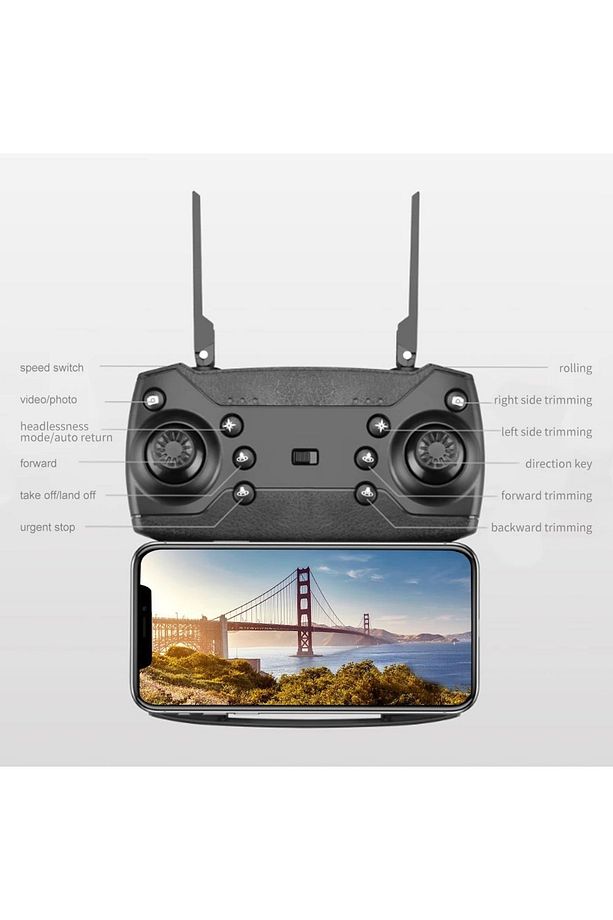 2024 E99 Pro RC Drone 4K HD Kamera Katlanabilir WIFI FPV Yüksek  Siyah kumandalı geniş açı - 7