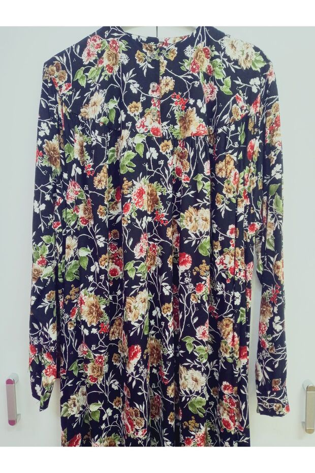 Robadan Long Sleeve 100% Viscose Push Flower Mother Dress, Prayer Dress