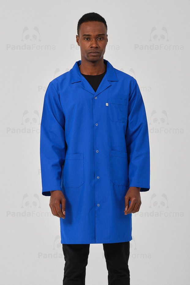 Cobalt Blue Men's Work Apron, Professional High School Student Apron, Hospital, Housekeeper Apron