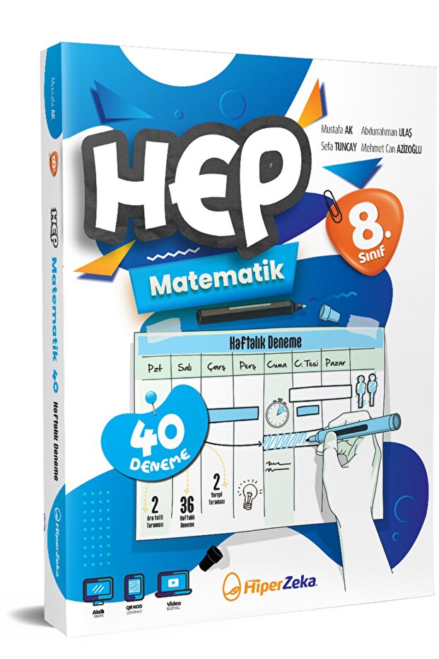 Hiper Zeka 2026 8. Sınıf Haftalık Hep Matematik 40 Haftalık Deneme