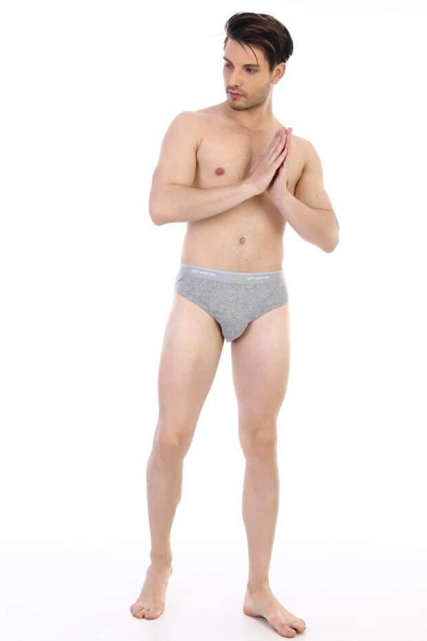Erkek Ribana Klasik Gri Melanj Slip 0870 - 2