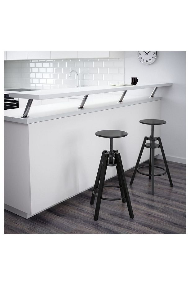 Bar Taburesi, Siyah, Yüksekliği Ayarlanabilir, Oturma yeri: 30 cm  Yüksekliği: 63-74 cm - 8