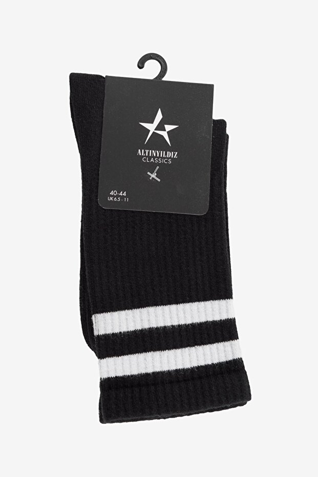 Black-White Men's Sports Socks - Patternless