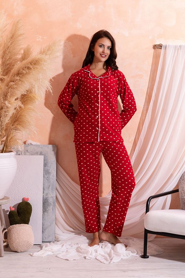 Kışlık Welsoft Peluş Inci Polar Düğmeli Pijama Takımı 'ipeksi Doku' - 6