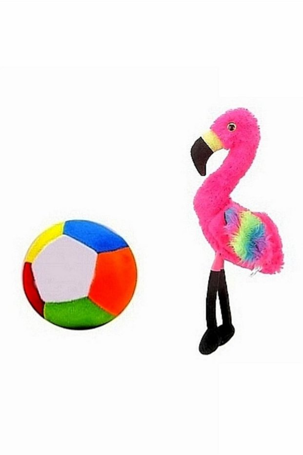 Plush Flamingo 25 cm and Plush Ball 12 cm - 2 Products in 1 Toy