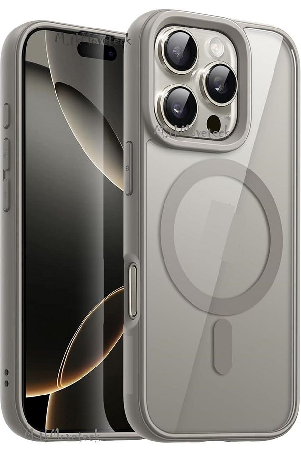 İphone 16 Pro Kılıf Krom Mika Magsafe Arkası Şeffaf Hassas Butonlu Mat Yumuşak Renkli Kenarlı - 1