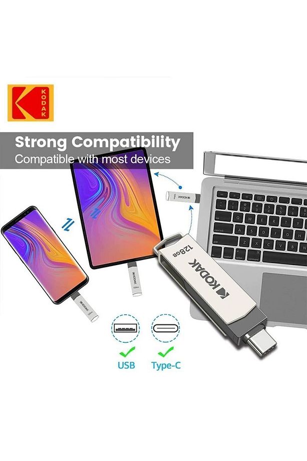 128gb. K273 Type-c Ve Usb 3.2 Süper Hızlı Type-c Girişli Tüm Telefonlara Iphone 15-16 Serisine Uygun - 3