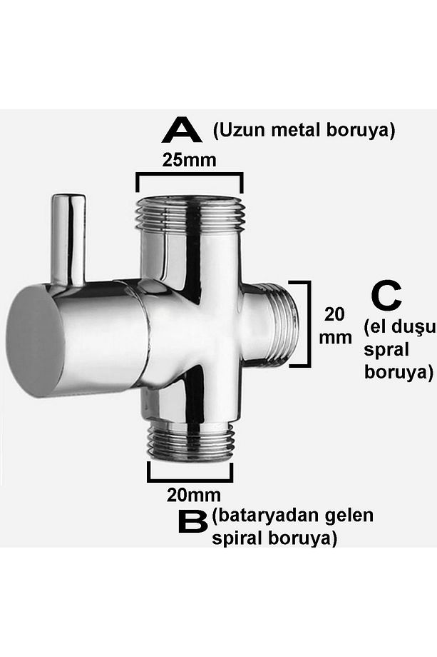 Yapıtaşı Yt32 Kartepe Banyo Robot Duş Seti Yönlendirici Musluk 3/4x1/2x1/2 - 2