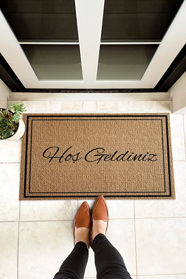 Welcome Written Rectangular Design Door Mat - 1