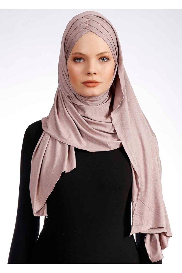 3 Layered Crossed Hijab Shawl - St 059 - 1