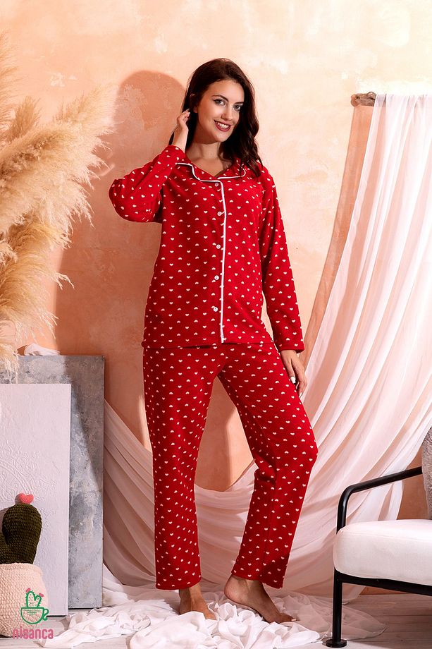 Kışlık Welsoft Peluş Inci Polar Düğmeli Pijama Takımı 'ipeksi Doku' - 4