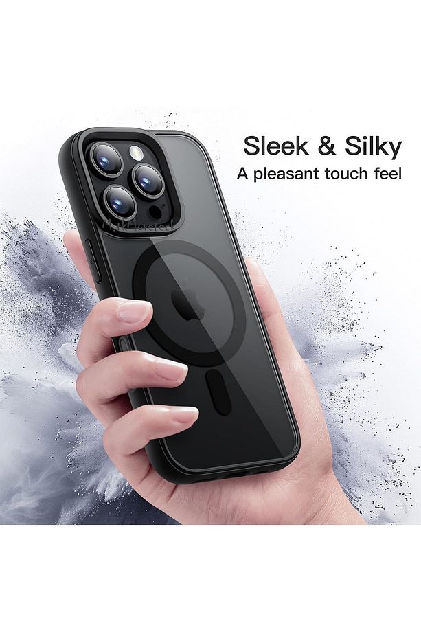 İphone 16 Pro Max Kılıf Krom Mika Magsafe Arkası Şeffaf Hassas Butonlu Mat Yumuşak Renkli Kenarlı - 3