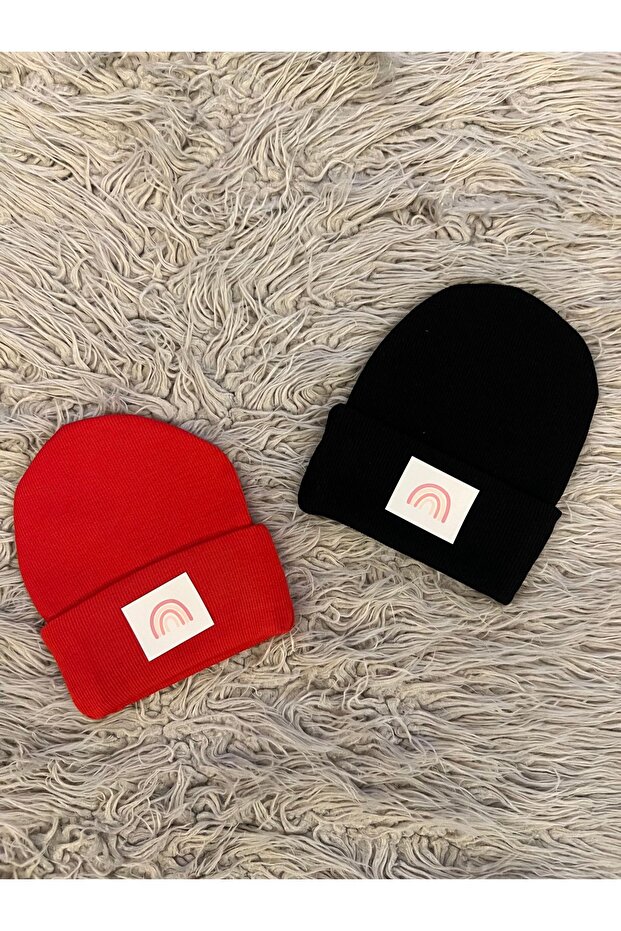 Pack of 2 Rib Beanie with Label