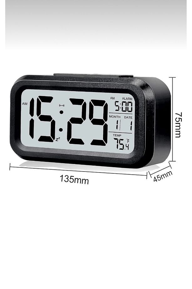Lcd Işıklı Sensörlü Termometreli Alarmlı Dijital Masa Saati - 4