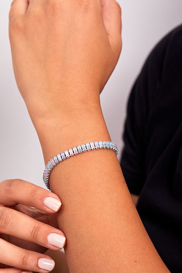 Women's Soft Colorful Baguette Model Waterway Bracelet